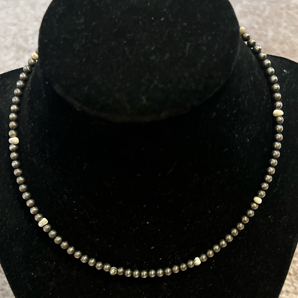 Elegant Silver Beaded Necklace